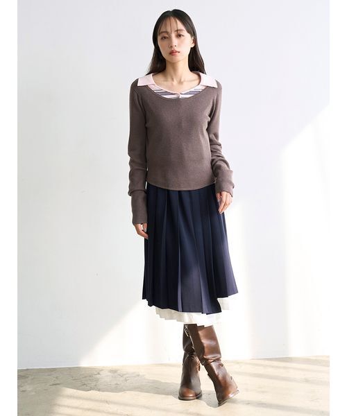 SNIDEL（スナイデル） スカート プリーツレイヤードミディスカート