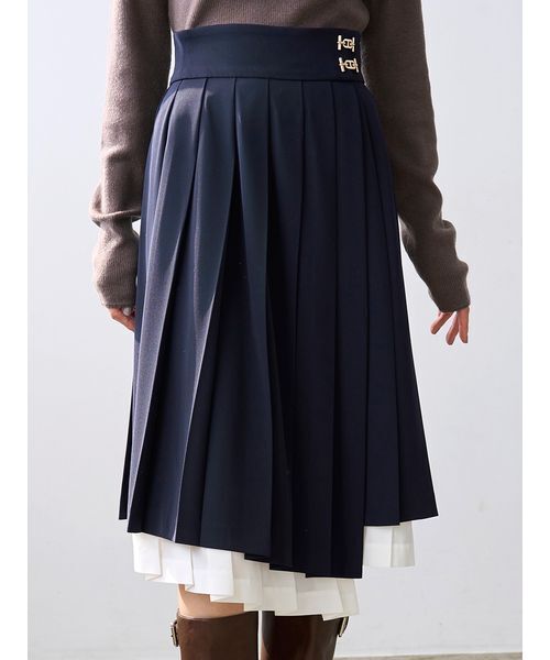 SNIDEL（スナイデル） スカート プリーツレイヤードミディスカート
