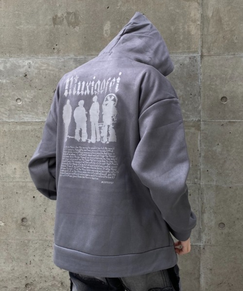 lilful パーカー 「25年秋冬新作」裏起毛フロントロゴバックプリント