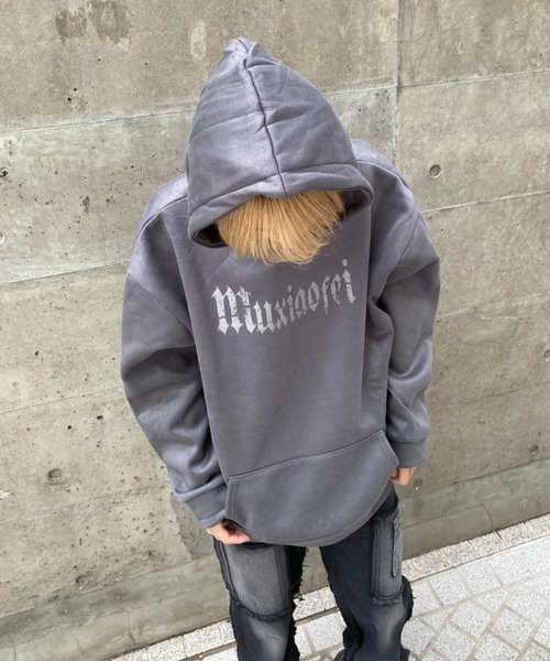 lilful パーカー 「25年秋冬新作」裏起毛フロントロゴバックプリント