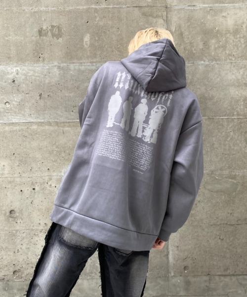 lilful パーカー 「25年秋冬新作」裏起毛フロントロゴバックプリント