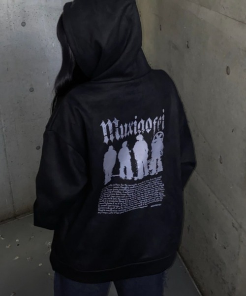 lilful パーカー 「25年秋冬新作」裏起毛フロントロゴバックプリント