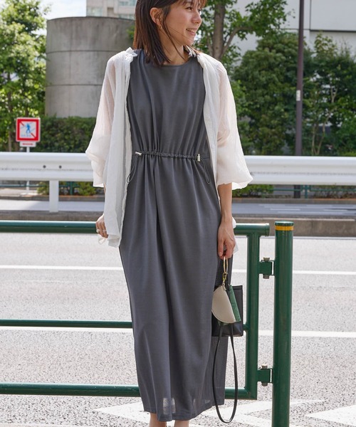 「saloon」 「innowave」ノースリーブワンピース FREE ネイビー レディース_画像6