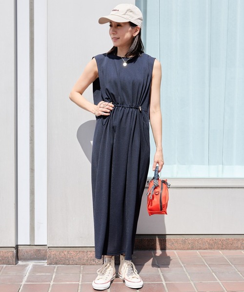 「saloon」 「innowave」ノースリーブワンピース FREE ネイビー レディース_画像8