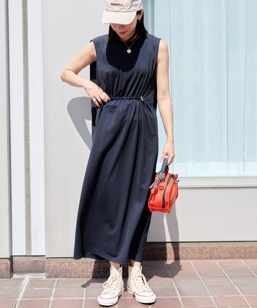 「saloon」 「innowave」ノースリーブワンピース FREE ネイビー レディース_画像9