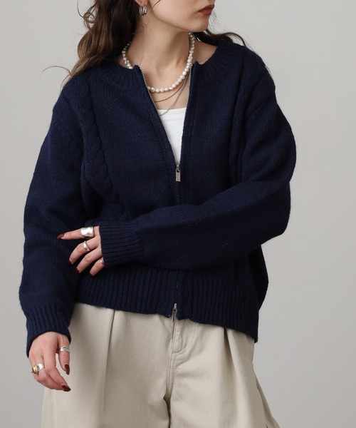 FUNALIVE（ファンアライブ） カーディガン フロントZIPニット