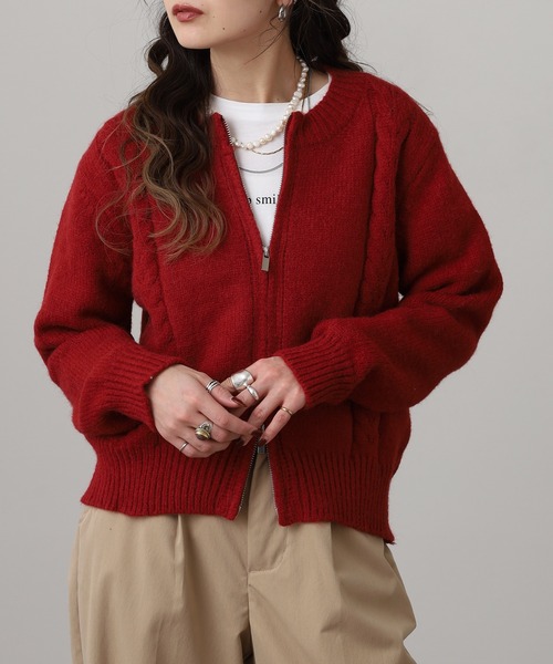 FUNALIVE（ファンアライブ） カーディガン フロントZIPニット