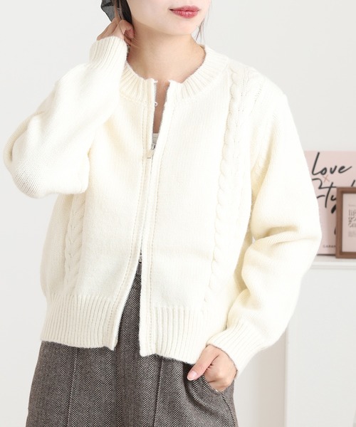 FUNALIVE（ファンアライブ） カーディガン フロントZIPニット