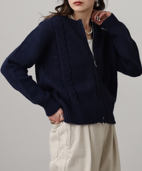FUNALIVE（ファンアライブ） カーディガン フロントZIPニット