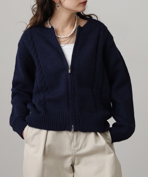 FUNALIVE（ファンアライブ） カーディガン フロントZIPニット