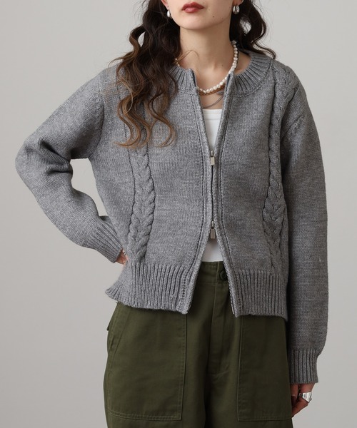 FUNALIVE（ファンアライブ） カーディガン フロントZIPニット