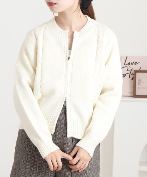 FUNALIVE（ファンアライブ） カーディガン フロントZIPニット