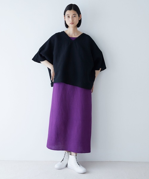 美品　Plantation　プランテーション　ブラウス　パープル　日本製 Plantation（プランテーション） ブラウス シャツ ソルトコットン