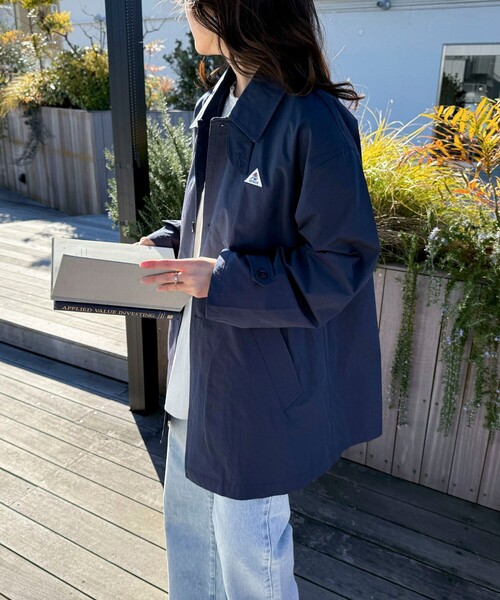 GEVACO（ゲバコ） ステンカラーコート 38 ネイビー レディース