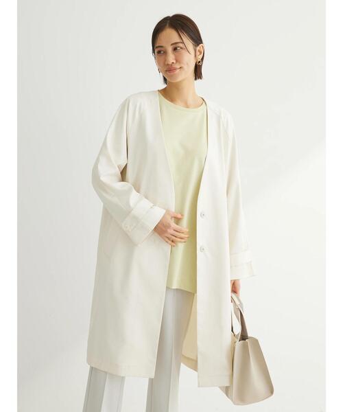 「Green Parks」 「chocol raffine robe」ノーカラーコート FREE ベージュ レディース_画像4