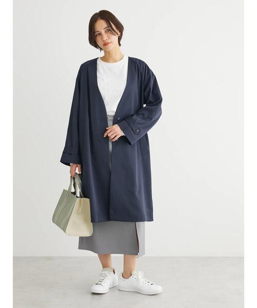 「Green Parks」 「chocol raffine robe」ノーカラーコート FREE ベージュ レディース_画像5