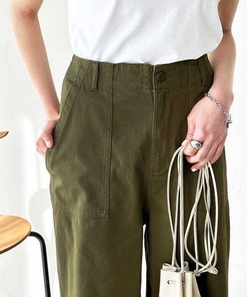 「GeeRA」 パンツ LARGE カーキ レディース_画像5
