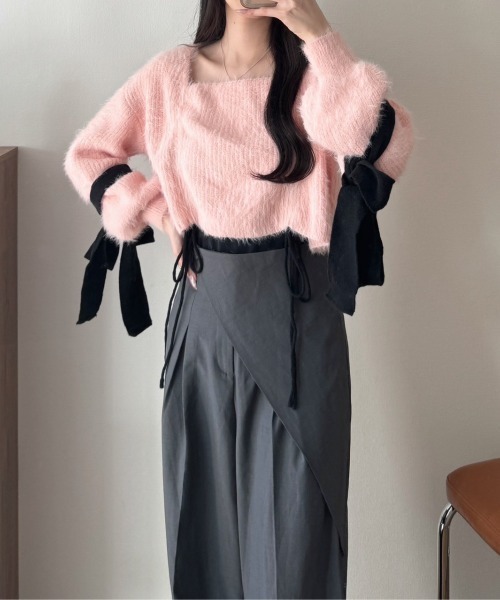 「nemne store」 長袖ニット フリー グレー レディース_画像2