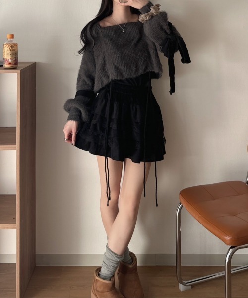 「nemne store」 長袖ニット フリー グレー レディース_画像4