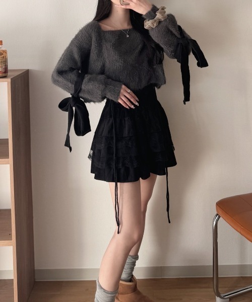 「nemne store」 長袖ニット フリー グレー レディース_画像9