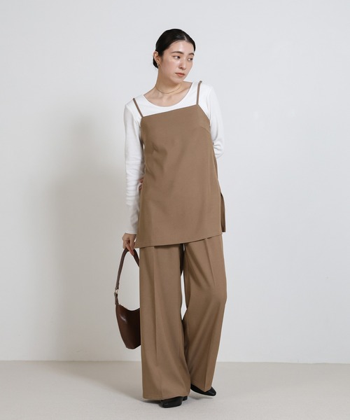 パンツ center press wide straight slacks select MOCA（セレクトモカ） スラックス パンツ センタープレスワイド