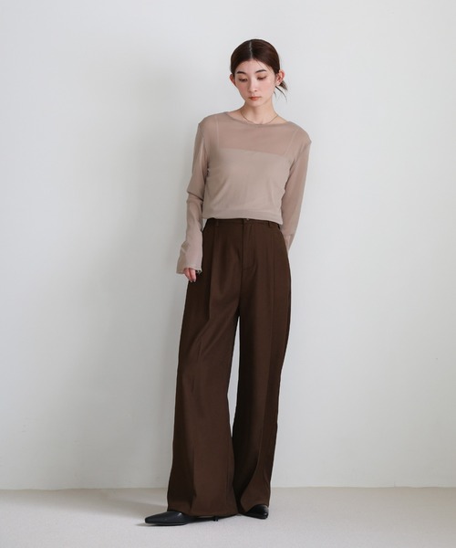 select MOCA（セレクトモカ） スラックス パンツ センタープレスワイド