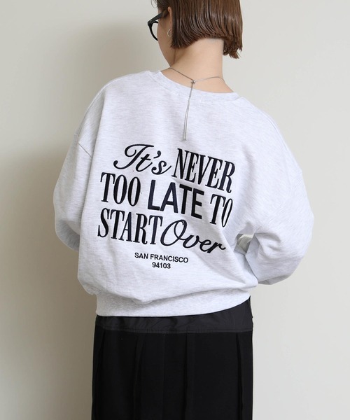 トレーナー スウェット バック刺繍裏毛スウェット レディース