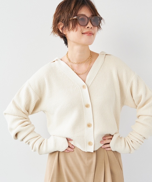 plage（プラージュ） ニットカーディガン FREE ホワイト レディース