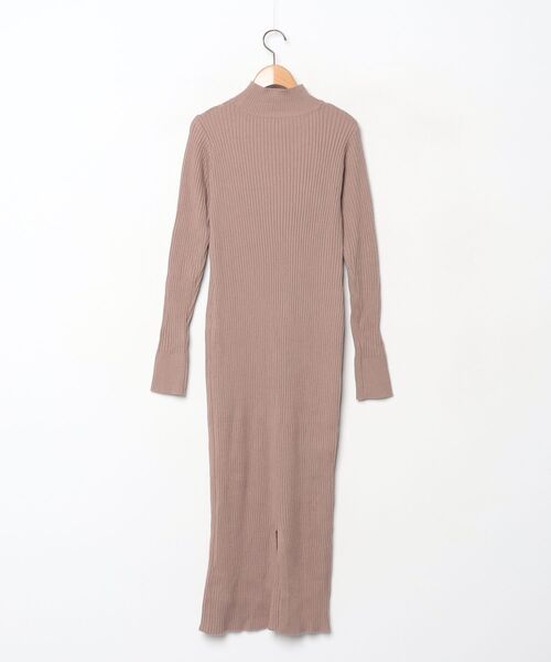 「LARUTA」 ニットワンピース M グレイッシュベージュ レディース_画像2