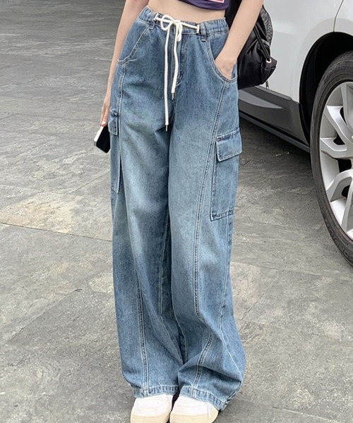 「meJane」 デニムパンツ L ブルー レディース_画像2