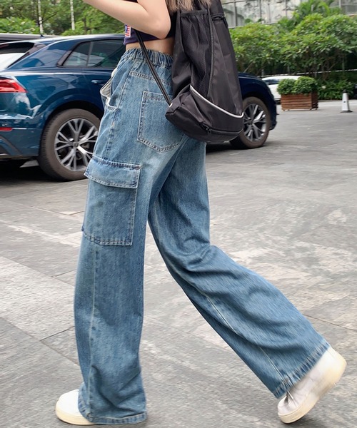 「meJane」 デニムパンツ L ブルー レディース_画像3