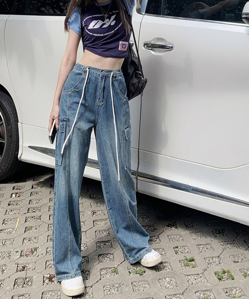 「meJane」 デニムパンツ L ブルー レディース_画像5