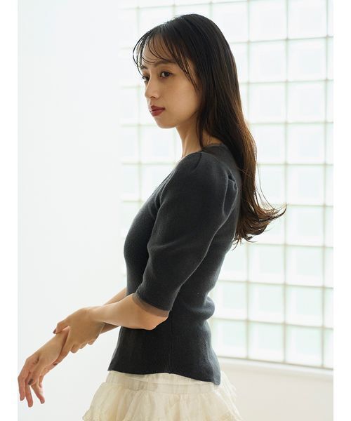 SNIDEL チャコット　半袖ニット SNIDEL（スナイデル） 半袖ニット「Chacottコラボ」 F ホワイト