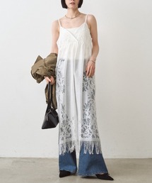 新品タグ付き Loungedressラウンジドレス　レースキャミ ホワイト Loungedress（ラウンジドレス） ワンピース レースキャミワンピース