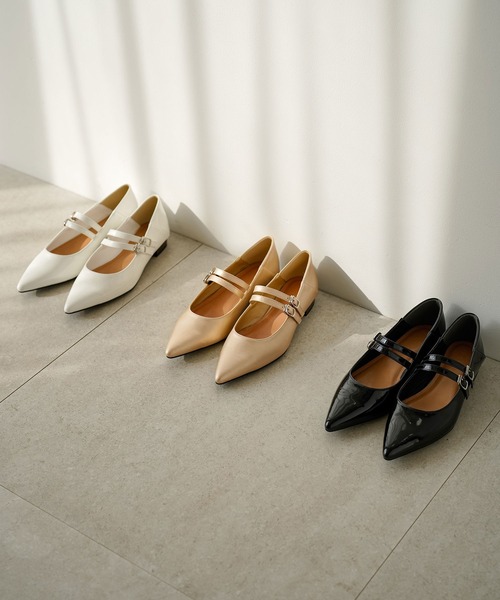 「rectangle」 フラットパンプス MEDIUM アイボリー レディース_画像3