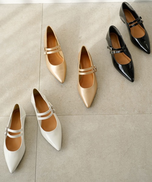 「rectangle」 フラットパンプス MEDIUM アイボリー レディース_画像4