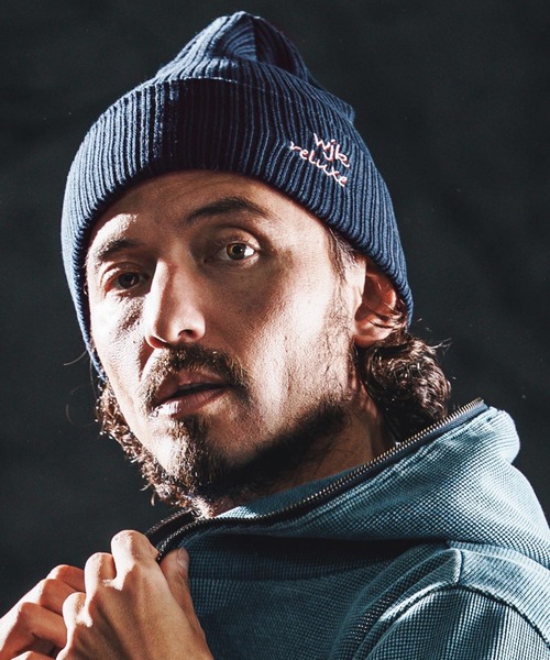 wjk reluxe ニット帽 ニットキャップ mko13342-logo embroidery cotton