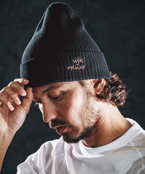 HENRIK VIBSKOV ニット帽 wjk reluxe ニット帽 ニットキャップ mko13342-logo embroidery cotton