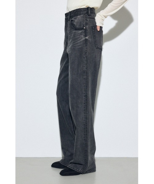 ジーンズ デニム デニムパンツ 「累計25，000本突破！」「サイズ，身長別画像あり」AZUL DENIM ハイウエストワイドデニム レディースの画像
