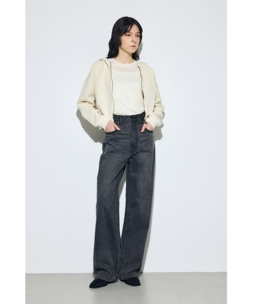ジーンズ デニム デニムパンツ 「累計25，000本突破！」「サイズ，身長別画像あり」AZUL DENIM ハイウエストワイドデニム レディースの画像