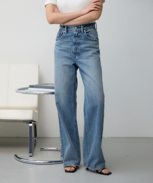 ジーンズ デニム デニムパンツ AZUL DENIM ハイウエストワイドデニム レディース_17