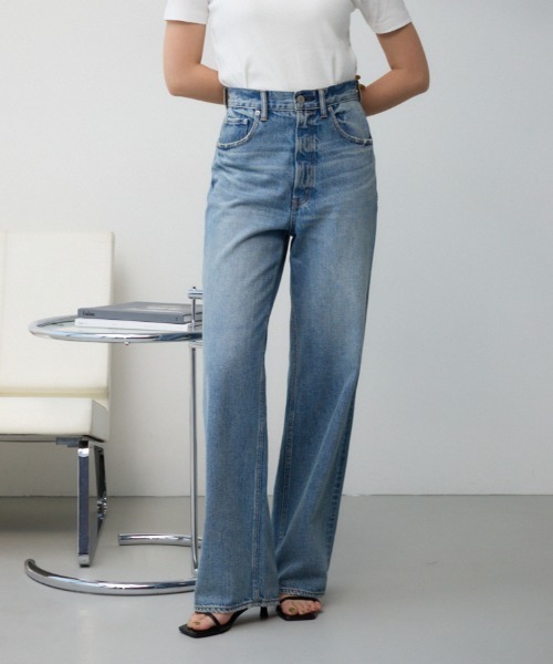 ジーンズ デニム デニムパンツ AZUL DENIM ハイウエストワイドデニム レディース_18
