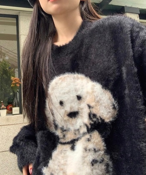 「almo」 「BURLESQUE」長袖ニット FREE ブラック レディース_画像4