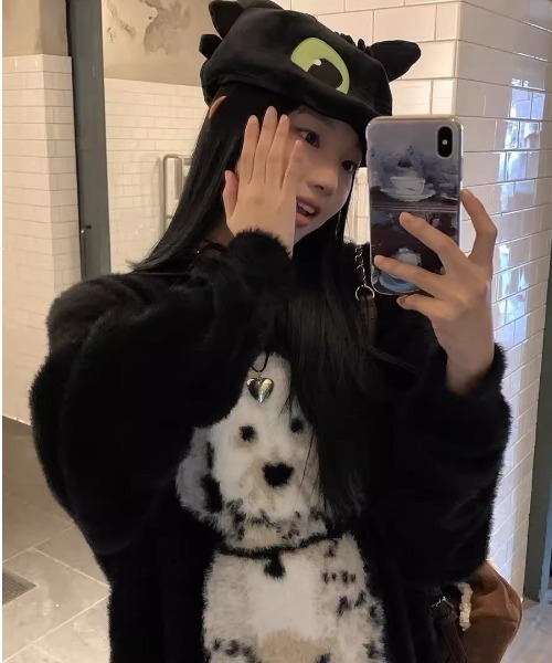 「almo」 「BURLESQUE」長袖ニット FREE ブラック レディース_画像5