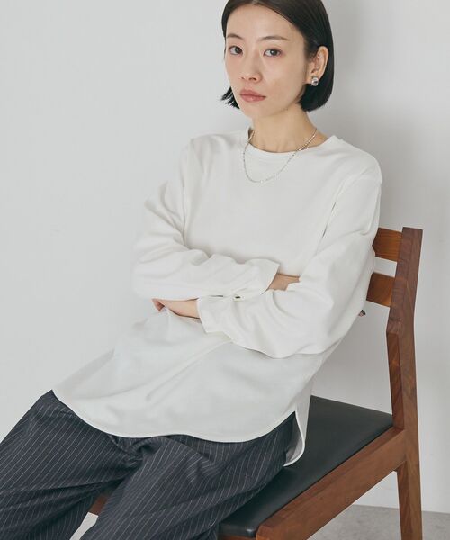 HYKE（ハイク） 長袖カットソー 1 ホワイト レディース : ZOZOTOWN