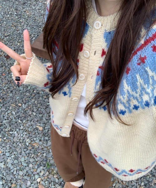 「by muni:r」 ニットカーディガン FREE アイボリー レディース_画像4