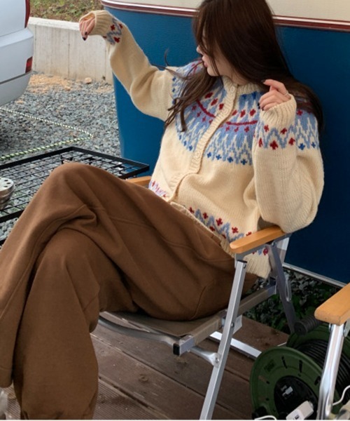 「by muni:r」 ニットカーディガン FREE アイボリー レディース_画像5