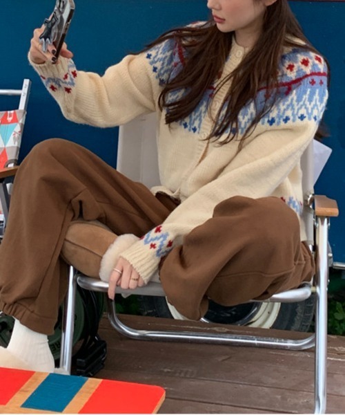 「by muni:r」 ニットカーディガン FREE アイボリー レディース_画像9