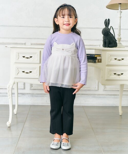 「apres les cours」 「KIDS」長袖カットソー 80 ブラック キッズ_画像2