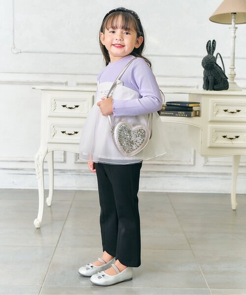 「apres les cours」 「KIDS」長袖カットソー 80 ブラック キッズ_画像4